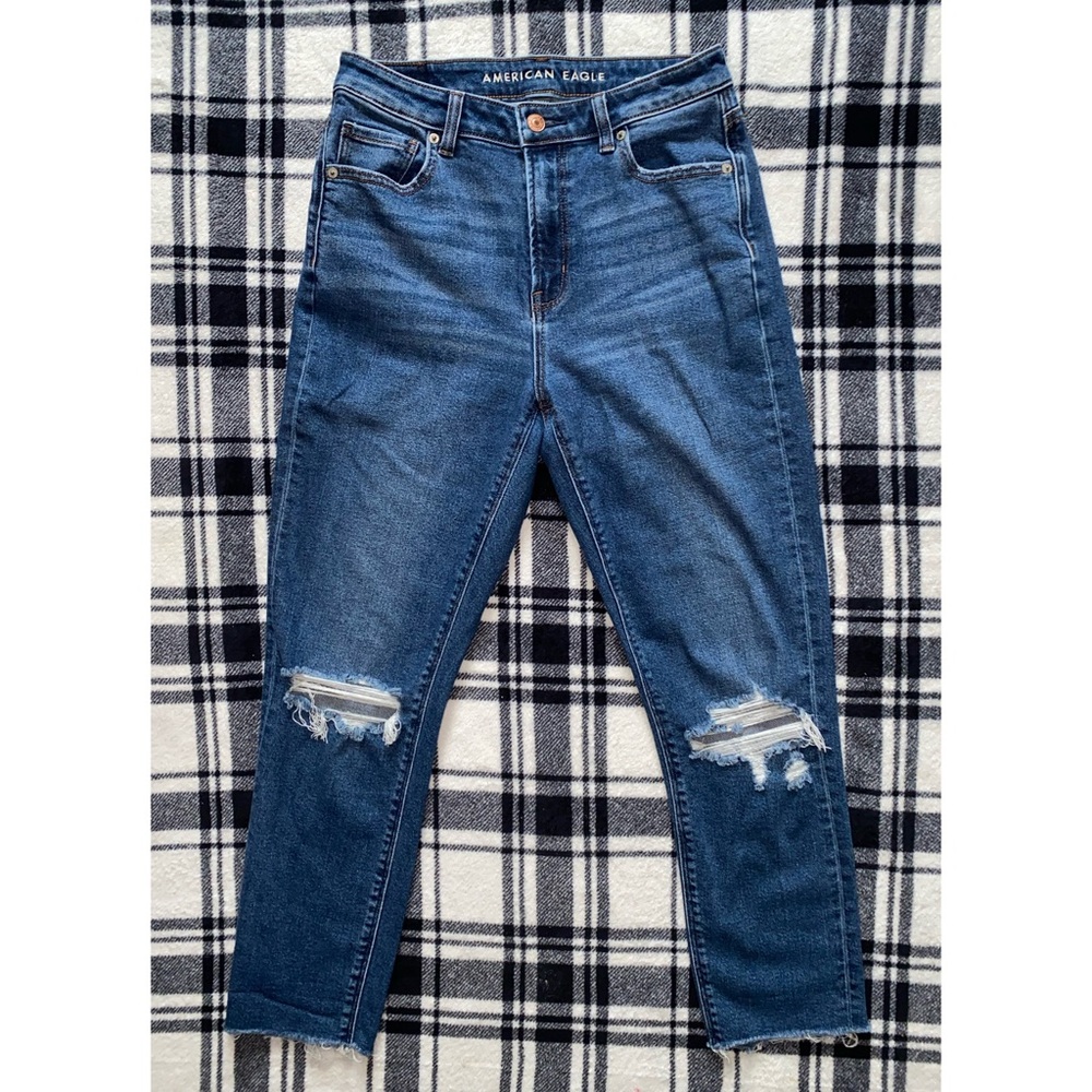 American Eagle Outfitters Stretch Ripped Mom Jeans